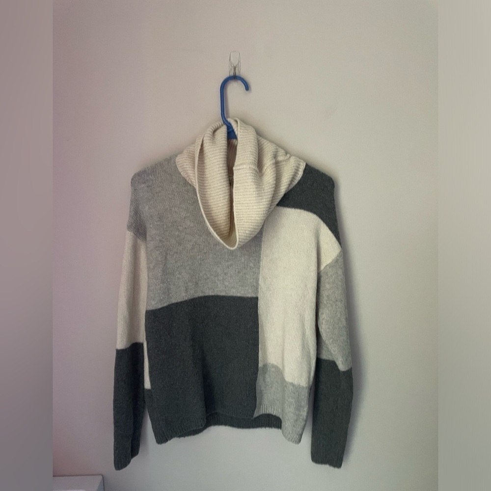 C&C California Color Block Wool Blend Turtleneck … - image 1